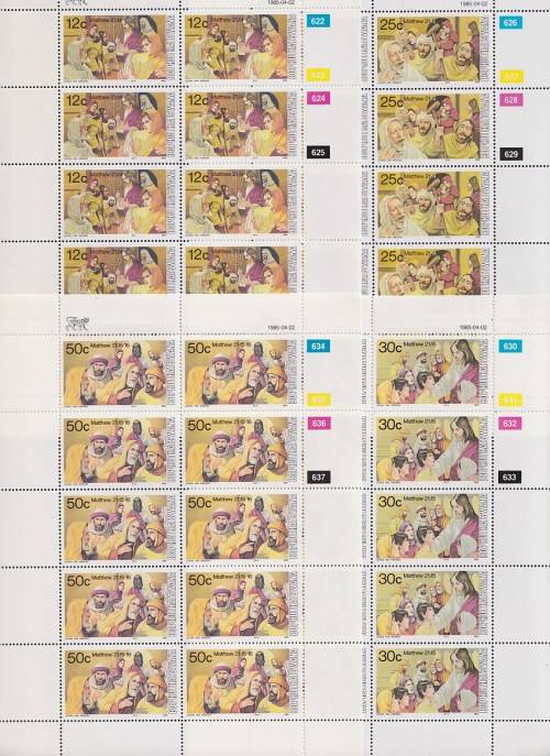 BOPHUTHATSWANA - 1985 Easter Stamps (5th series), complete set of 4 full sheets (MNH)